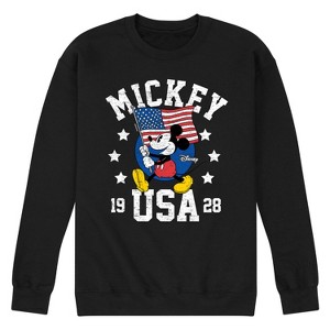 Men's - Disney - Mickey Waving Flag USA Graphic Fleece Sweatshirt - 1 of 4