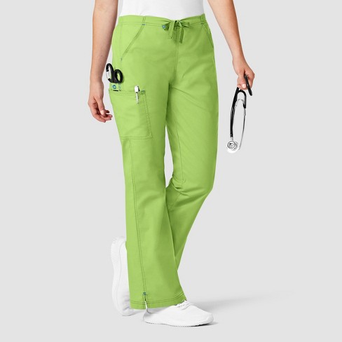 Wink Grace - Women's Flare Leg Cargo Scrub Pant, Green Apple, Xxs : Target