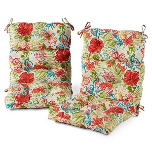 Kensington Garden 2pc 24"x22" Outdoor Seat and Back Chair Cushion Set - 1 of 4