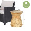 Costway 17'' Concrete Accent Side Table Hourglass Wood-like End Table Plant Stand Stool - 4 of 4