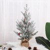 24-Inch PE Snow-Flocked Christmas Tree with 50 Warm White LED Copper Wire String Lights - 3 of 4