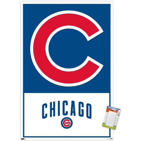 MLB Chicago Cubs - W 16 Wall Poster with Wooden Magnetic Frame, 22.375 x  34 