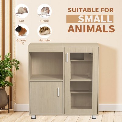 Teak 4-Tier Wooden Pet House with Acrylic Windows
