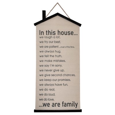 VIP Fabric 46.88 in. White In This House Wall Sign