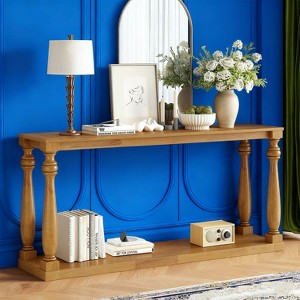 KTMBDW Console Table 63”, 2-Tier Narrow Sofa Side Table with Storage Shelf, Entrance Table for Hallway, Foyer, Living Room, Corridor, Office - 1 of 4