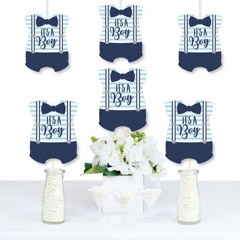 Big Dot Of Happiness It S A Boy Baby Bodysuit Decorations Diy Blue Baby Shower Essentials Set Of 20 Target