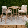 JONATHAN Y Porto Modern Coastal 3-Piece Acacia Wood Outdoor Bar Set with Cushions - 2 of 4