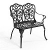 Patio Benches With Floral Rose, Patio Furniture Modern With Rust-Resistant And Waterproof Finish, Garden Benches For Outdoor-Cuddlewood - 3 of 4