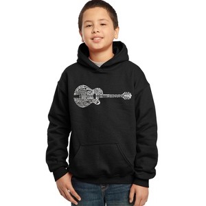 LA Pop Art Boy's Word Art Hooded Sweatshirt - Country Guitar - 1 of 4