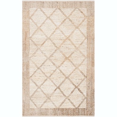 Beige Handmade Wool Flat Woven 4' x 6' Kilim Rug