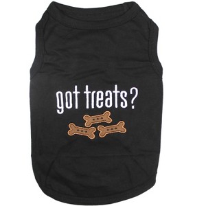 Parisian Pet 'Got Treats?' Novelty Dog Apparel – Fun Embroidered Pet Wear for Dogs & Cats, Black - 1 of 4
