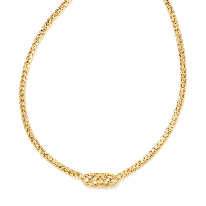Kendra Scott Emma Filigree Curb Chain Pendant Necklace, 1 of 4