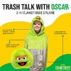 Plushible Sesame Street Oscar The Grouch Kids Snugible Blanket Hoodie & Pillow - 2 of 4