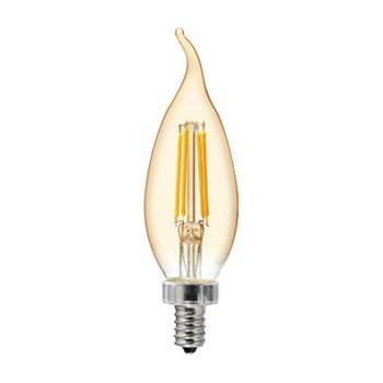 GE 4W 40W Equivalent LED Decorative Light Bulb Amber Glass Warm Candle