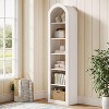 Lantine 74.8" Tall Arched Bookshelf, 6-Tier Narrow Open Bookcase, Floor Standing Corner Display Shelves for Small Space, Living Room - 2 of 4