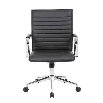 Black Vinyl and Chrome Swivel Task Chair