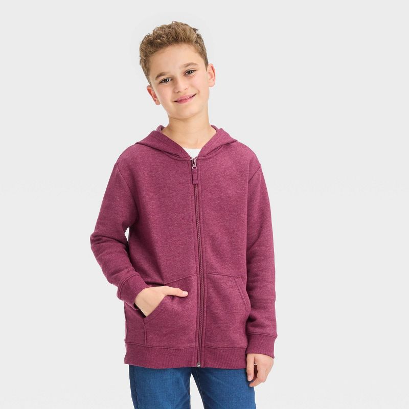 Boys' Fleece Zip-Up Sweatshirt - Cat & Jack™, 1 of 4