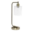 Creekwood Home Vintage Vantage 18.8" Minimalist Curved Arm Desk Lamp with Clear Glass Shade - 3 of 4