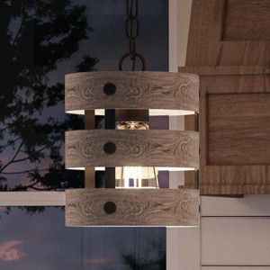 Urban Ambiance Luxury Modern Farmhouse Pendant,  10"H x 8-1/2"W,  Charcoal Finish, UHP2472 - 1 of 4