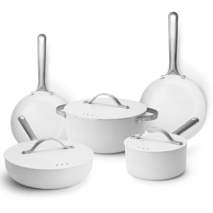 Alva Mobi 8-Piece Cream Titanium Reinforced Ceramic Cookware Set Non-Toxic All Stovetop Compatible Induction Oven & Dishwasher Safe - 1 of 4
