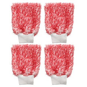 Unique Bargains Double-Sided Plush Household Clean Microfiber Car Wash Mitts 10" x 8" 4 Pcs - 1 of 4