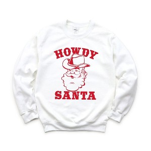 Simply Sage Market Women's Graphic Sweatshirt Howdy Santa Claus - 1 of 2