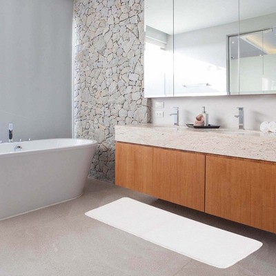 Evideco French Home Goods Ultra-Soft Microfiber Bath Mat Runner - Non-Slip, Machine Washable - Perfect for Double Sinks & Bathrooms