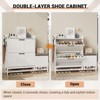 Shoe Cabinet with 2 Flip Drawers, Wood Narrow Shoe Cabinet with Bench & Hooks – Entryway Storage for Hallway, Living Room - 4 of 4