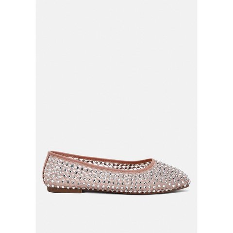 Обувь London Rag Womens Orson Naked Rhinestone Ballerinas 10
