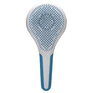 Michel Mecier Wet and Dry Hair Detangler - Soft Bristles Hair Brush - Anti-Slip Handle for Healthy Hair - Thick and Curly Hair - Blue-White - 1 pc - 1 of 4