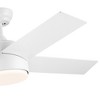YUHAO 44 in. Indoor Modern Contemporary Matte White Plywood Blades Reversible DC Motor Ceiling Fan with Light and Remote Control - 3 of 4