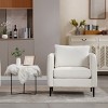 KWPZQEB Armchair, Accent Chair for Living Room, Velvet Upholstered Chair Mid-Century Modern Armchair with Pillow and Metal Legs for Bedroom - 2 of 4