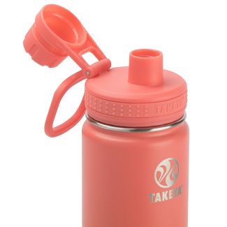 Takeya 18oz Actives Insulated Stainless Steel Water Bottle with Spout Lid - Coral
