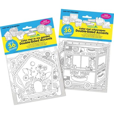 Barker Creek Color Me! Garden & City Double Sided Accent 2-Pack  72 Pieces/Set BC3720