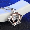 Crown Necklace for Women CZ Pendant and Chain Two Tone Sterling Silver Ginger Lyne Collection - 2 of 4