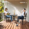 VINGLI Outdoor Bistro Table, 24" Patio Table Steel Frame Tempered Glass Top, Dining Tables for Balcony Garden Poolside - 2 of 4
