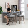 Resenkos Bar Height Bar Stools Set of 2, 180 Degree Swivel Barstools, 30" Seat Height Bar Chairs, Gray - 4 of 4
