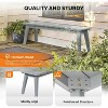 VINGLI Outdoor Wooden Bench, 45” 2-Person Backless Dining Bench, Weatherproof Outdoor Patio Bench for Porch Entryway Garden (1, Gray) - 4 of 4