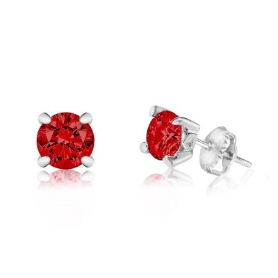 Chanteur Hypoallergenic Kids Jewelry Accessories January CZ White Gold Palladium Plating Stud Earrings Surgical Titanium Posts