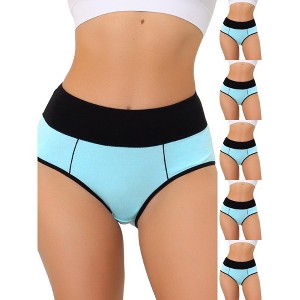 INSPIRE CHIC Women's High Waist Tummy Control Color-Block Available Briefs 6 Packs - 1 of 4