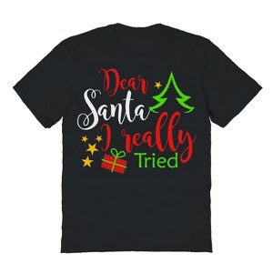 Rerun Island Men's Christmas Dear Santa Short Sleeve Graphic Cotton T-Shirt - 1 of 3