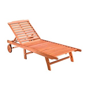 Solhome Smyrna Poolside Wood Folding Sunbathing Chaise Lounge - 1 of 1