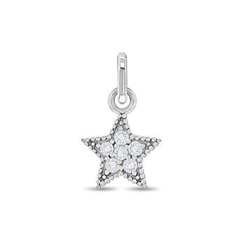Girls' Jeweled Star Sterling Silver Charm - Clear - In Season Jewelry