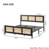 Bed Frame w/ Headboard, Boho Cane Platform Bed Frame w/Strong Metal Slats, Noise-Free, No Box Spring Needed - 2 of 4