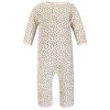 Hudson Baby Infant Girl Premium Quilted Coveralls, Blush Rose Leopard - image 4 of 4