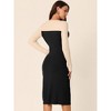 Seta T Women's Fall Color Block Round Neck Cut Out Front Long Sleeve Slit Hem Knit Sweater Midi Dress - 4 of 4