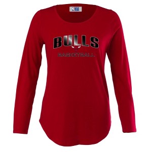 NBA Chicago Bulls Women's Long Sleeve Crew Neck Fashion T-Shirt - 1 of 4