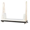 YOOCOZZ Wooden Patio Hanging Porch Swing Bench with 10.8Ft Hemp Ropes, Cushion and Pillows - 4 of 4