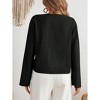 Women Shirt Tie Front Tops Long Sleeve V Neck Casual Lace Up Bow Blouses - 4 of 4