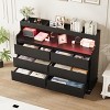 51.2" Dresser for Bedroom, 6 Drawer Dresser with LED Lights and Charging Station, Wide Chest of 6 Drawers with Open Space, for Living Room, Hallway - 2 of 4